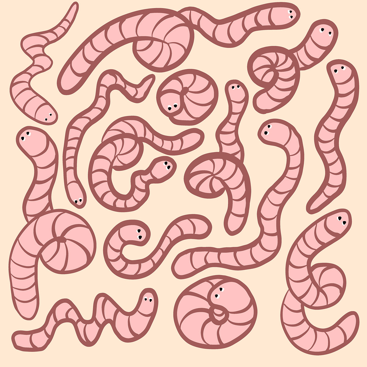 ILLUSTRATION  artwork Drawing  painting   cartoon concept art Procreate worms art worm