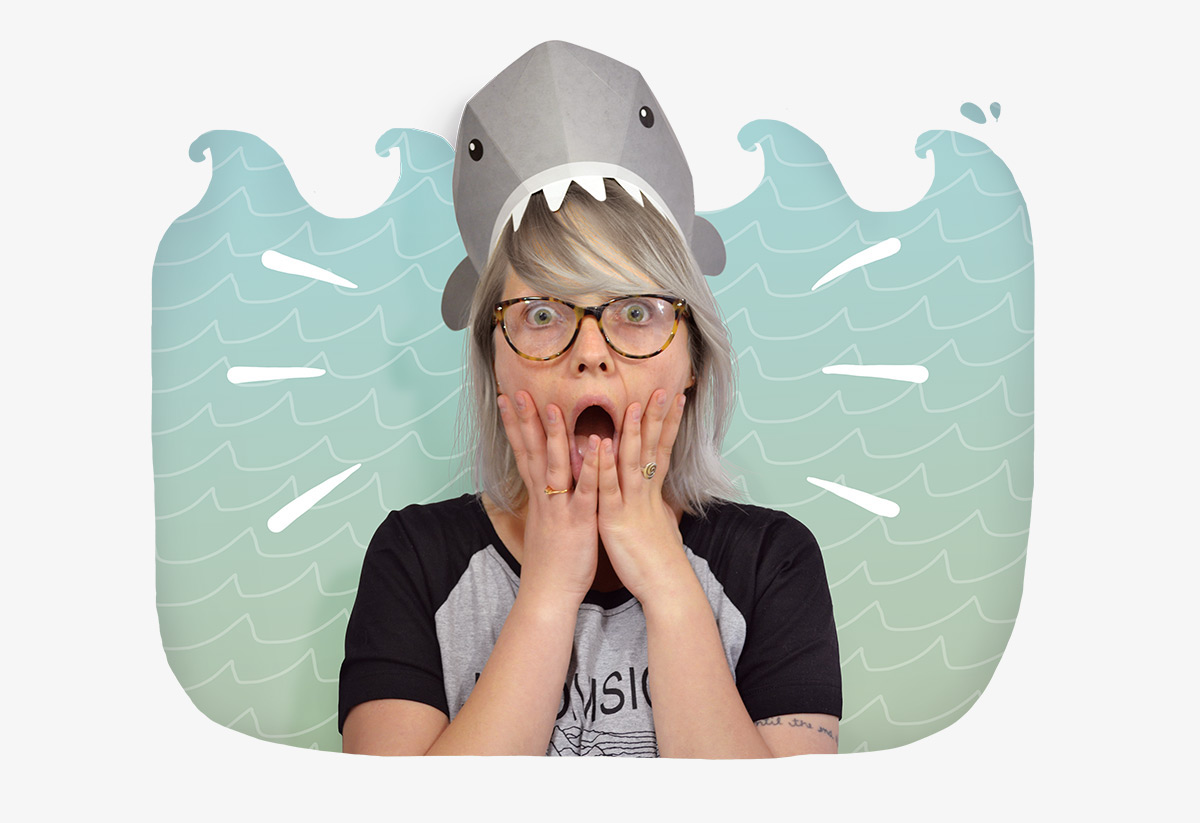 shark pirate hat Paper Hat shark hat pirate hat fish and chips fish chips comics bookmark banner Fish'N'Chips