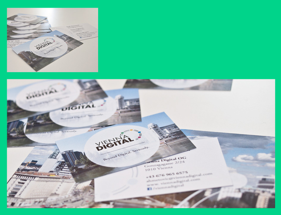 Corporate Identity Vienna Digital website letter design business card design event invitation