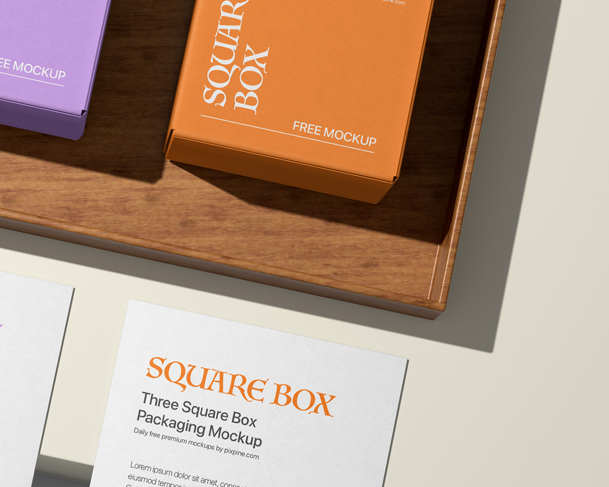 box branding  design free mockup  Packaging psd template square top view