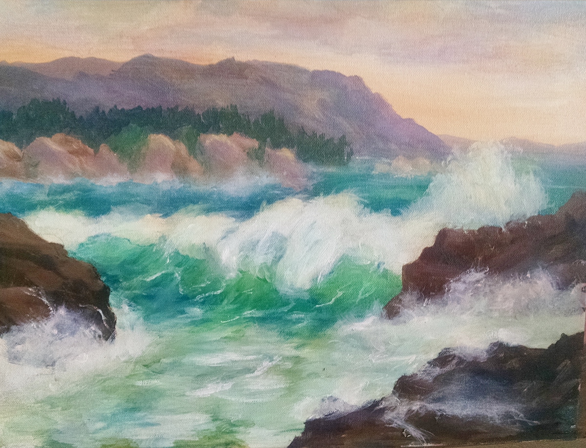 seascape Ocean waves ocean painting