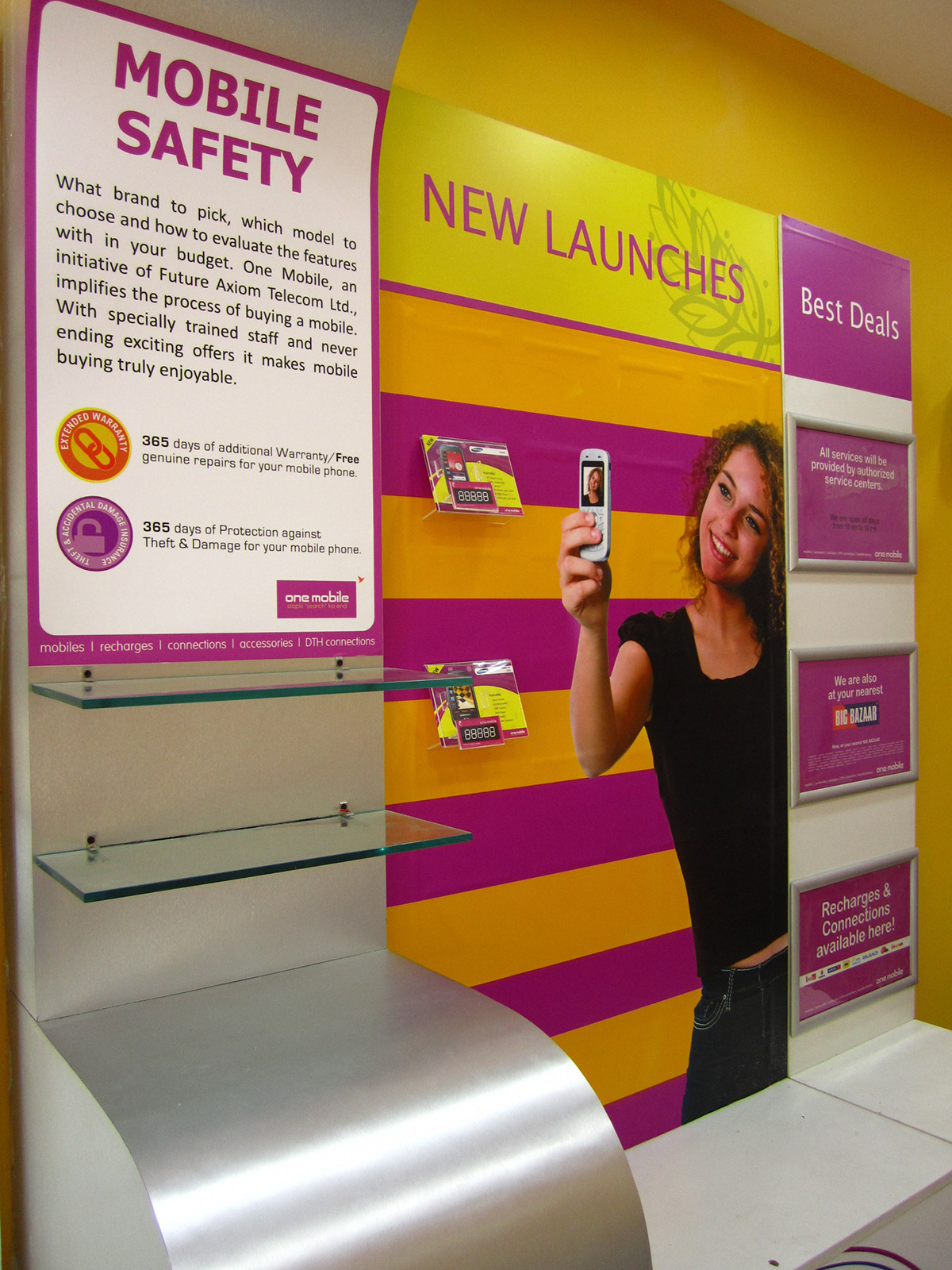 mobile phone store Visual Merchandising retail display mobile phone display New Delhi Anuraag one mobile