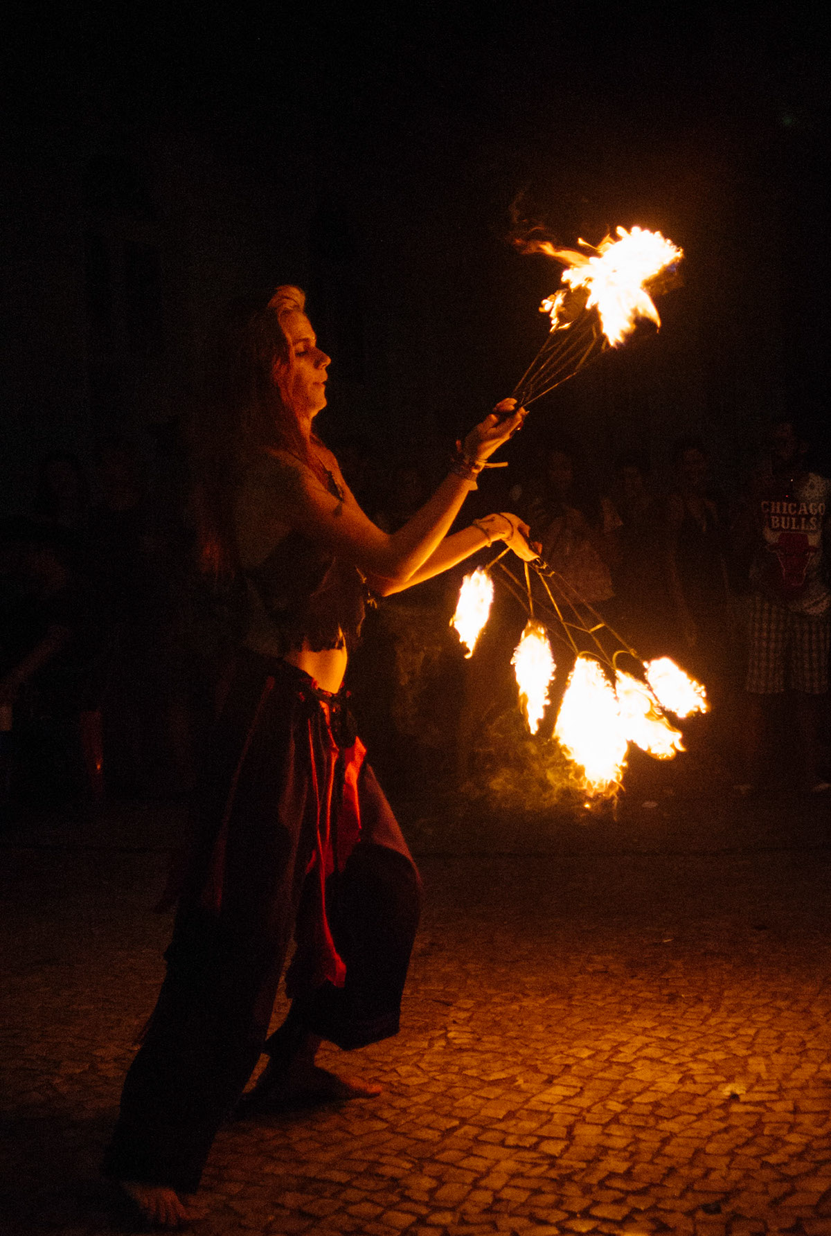 fire Circus rave DANCE   street photography woman