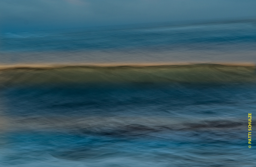 Surf waves panning slow shutter