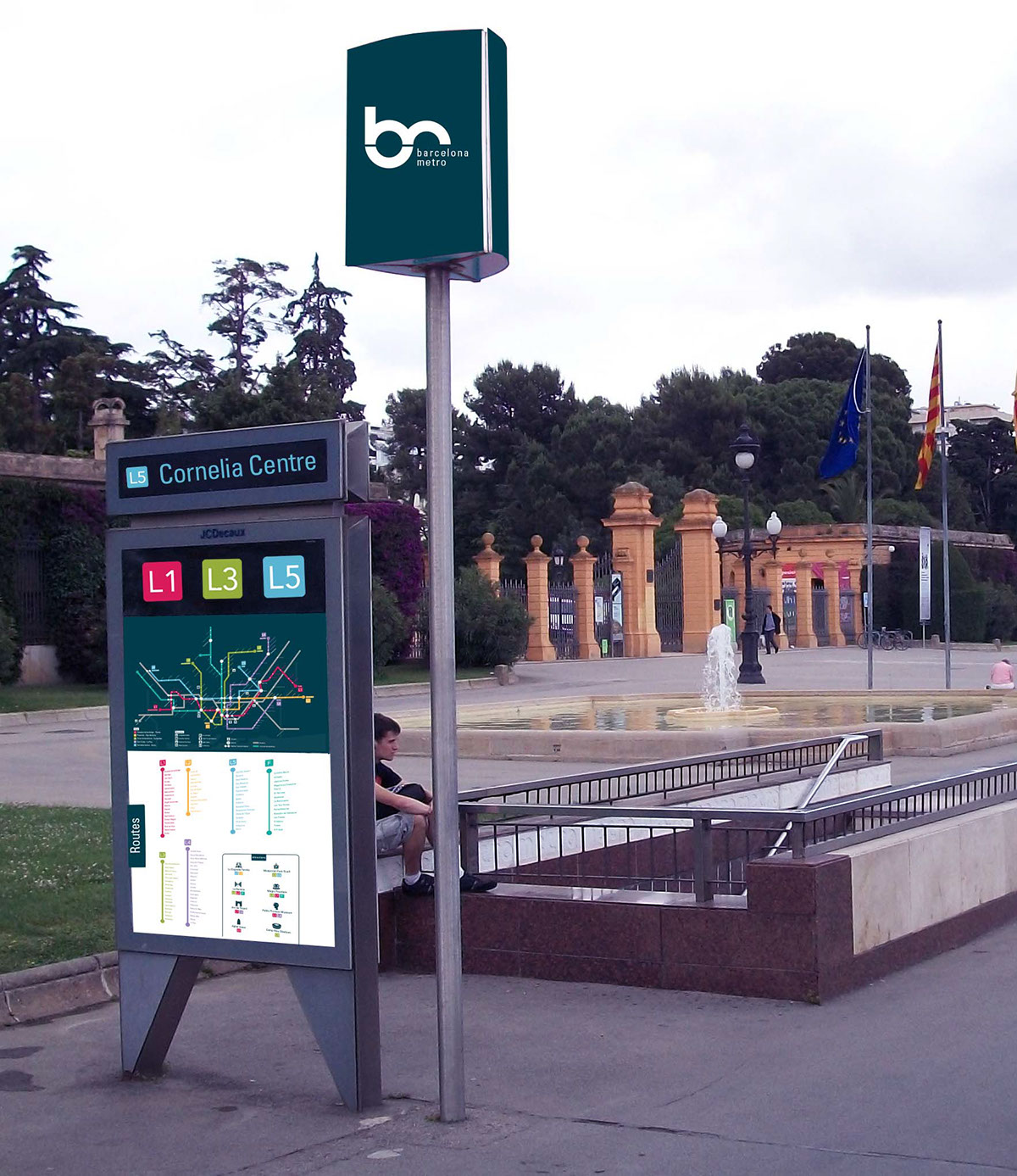 barcelona map infographic metro brochure