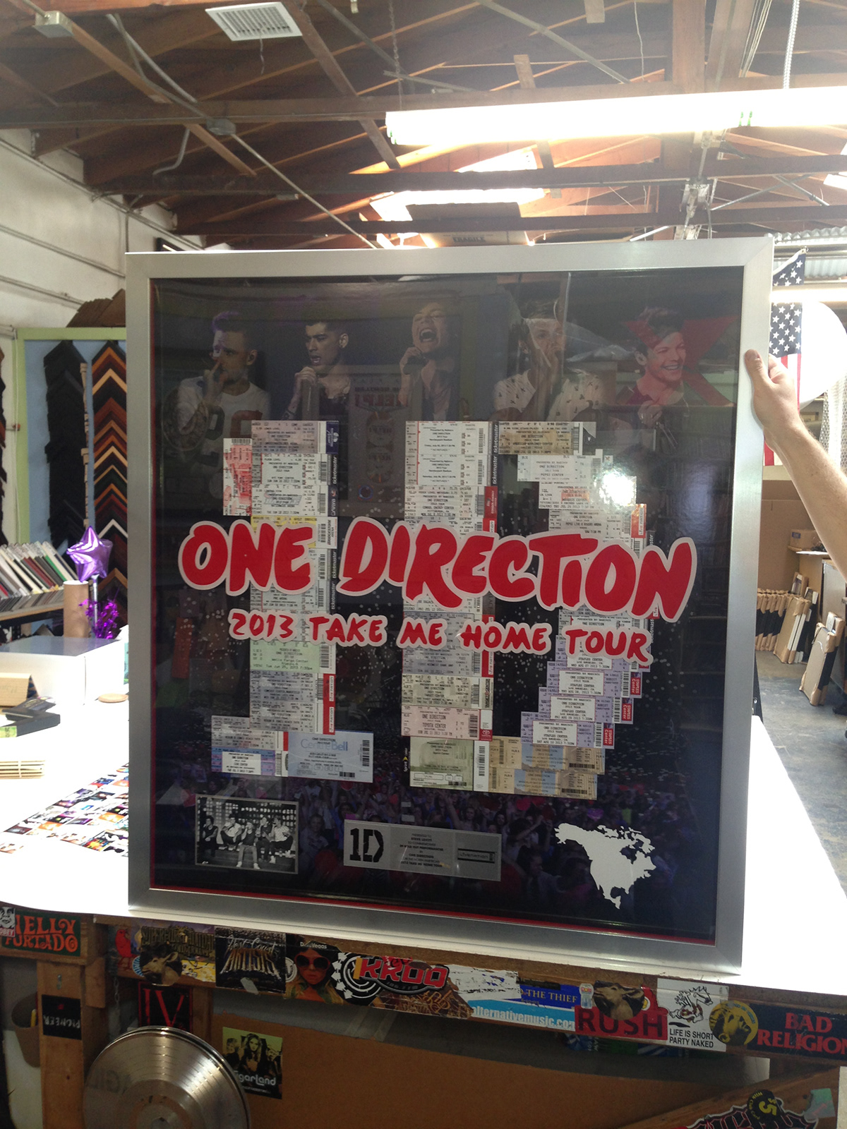 one direction england tween pop boy band harry styles 1d take me home Tour Plaque Ticket Plaque platinum records music business music industry x factor niall horan