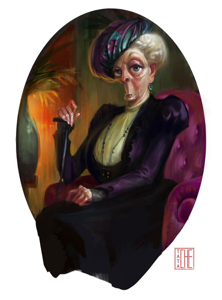 The Dowager Countess Character design old lady art draw portrait traditional digital dawnton abbey Maggie Smith 