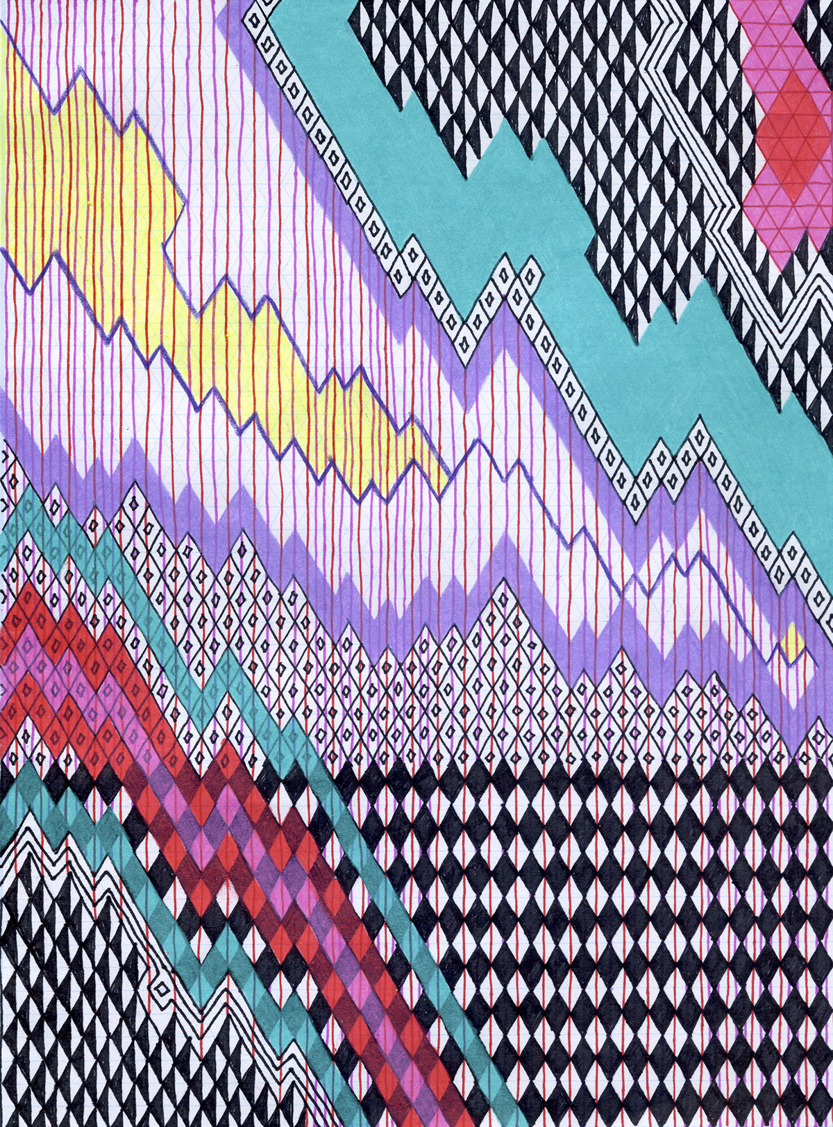 pattern shape geometric colorful vibration textile black & white contrast Fun
