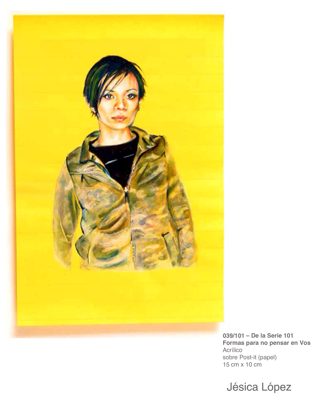 paint paper Post It 3M portrait girls Nylon Magazine acrylic
