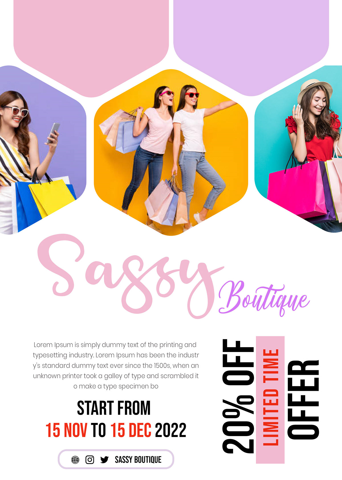 Adobe Photoshop Advertising  boutique Clothing design Fashion  flyer graphic design  modern sale