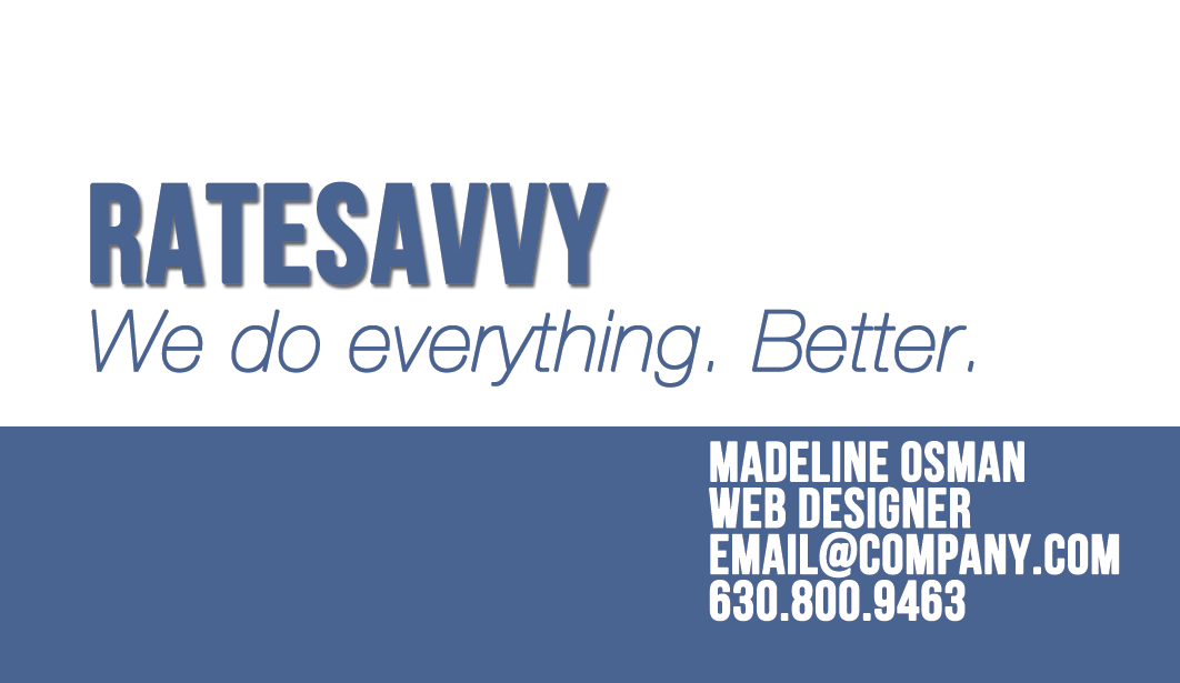 business card Ratesavvy print