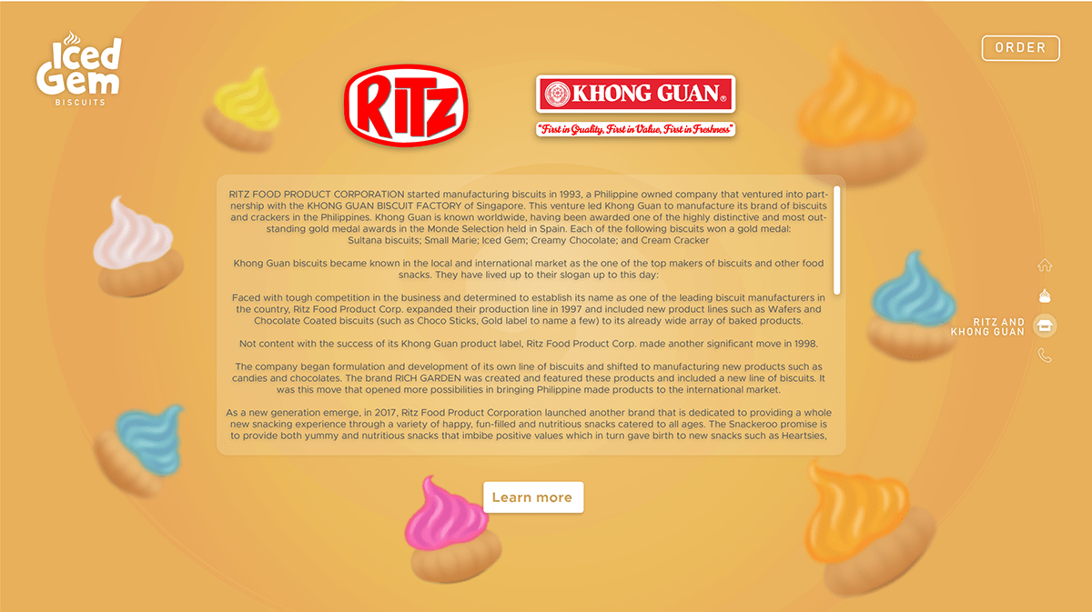 design Iced Gem khong guan rebranding Ritz UI/UX Website