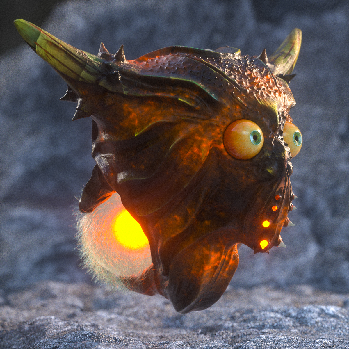 Zbrush sculpting  c4d octane creature monster Character texturing animation  eyes