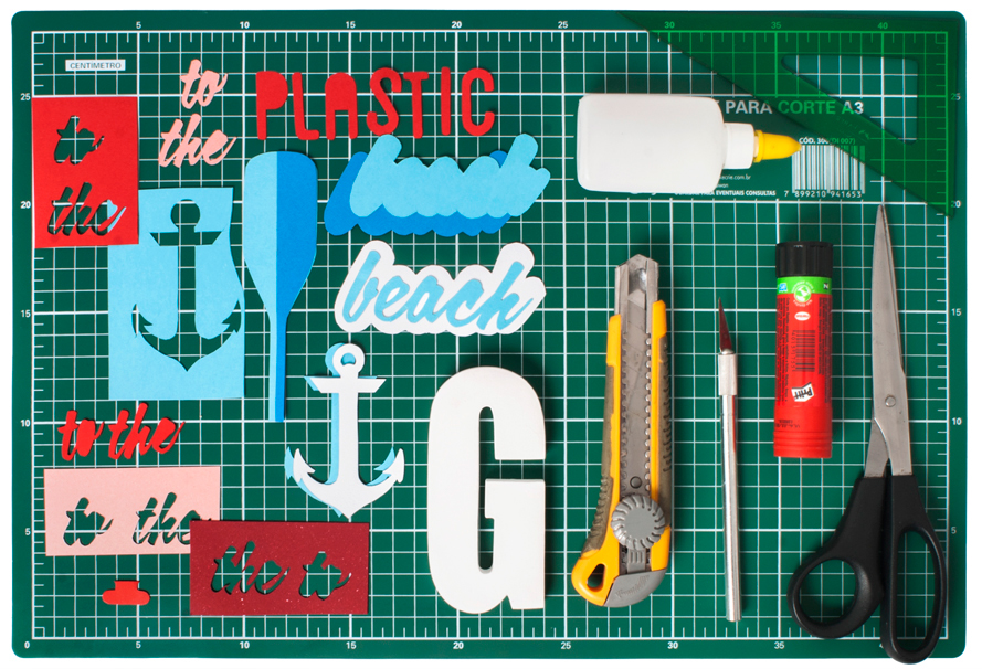 poster gorillaz type plastic beach cartaz Cartolina paper art design gráfico tactile tactile design tatil