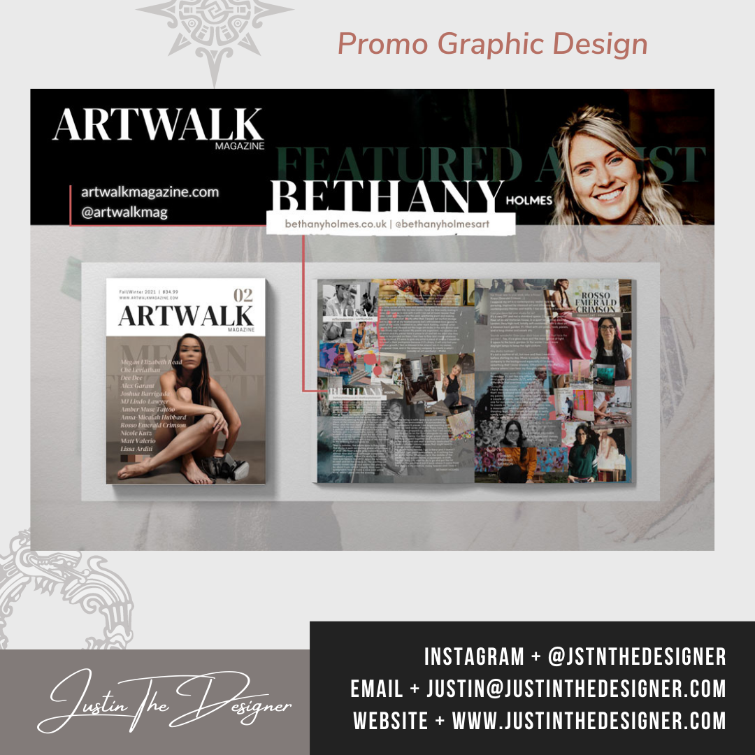 Artwalk magazine brochure cover design flyer Layout magazine Social media post