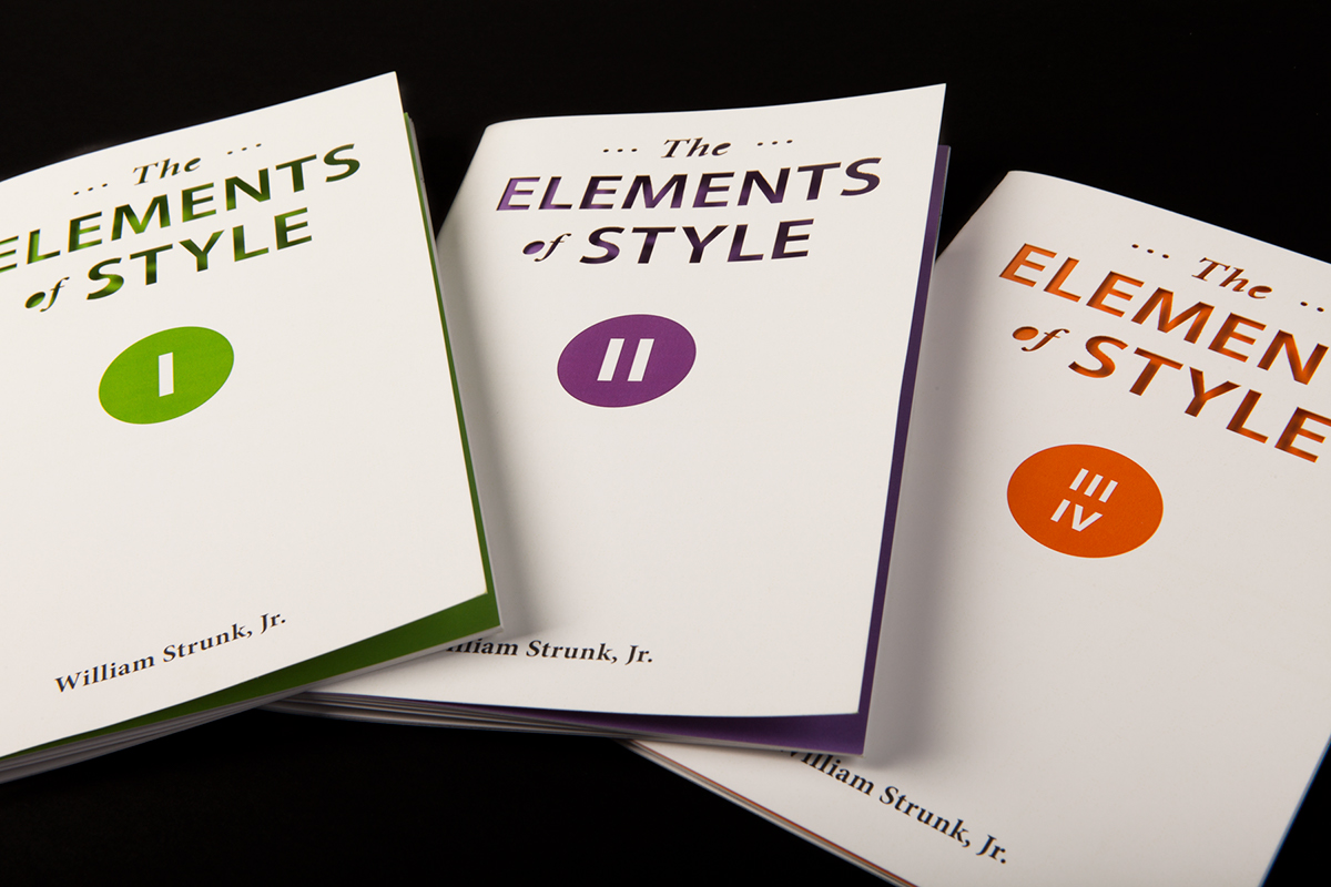 Elements Of Style grammar die cut Booklet saddle stitch editorial