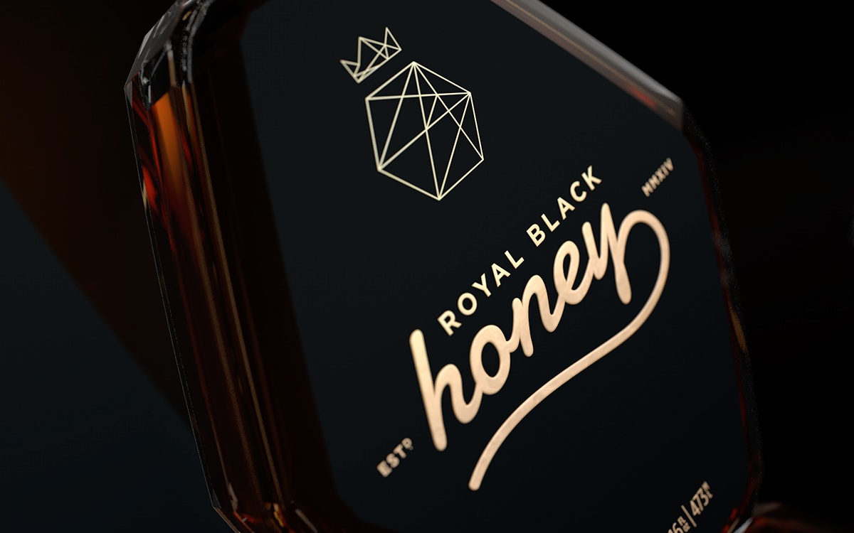 Royal Black Honey honey crown wand gold box