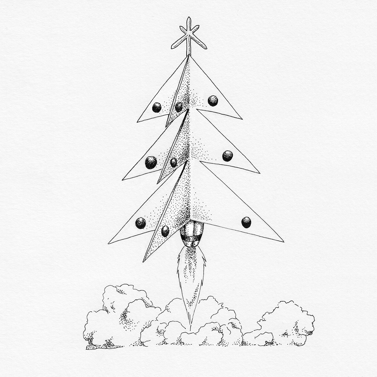 stippling dotwork ink ILLUSTRATION  advent calendar calendar Christmas