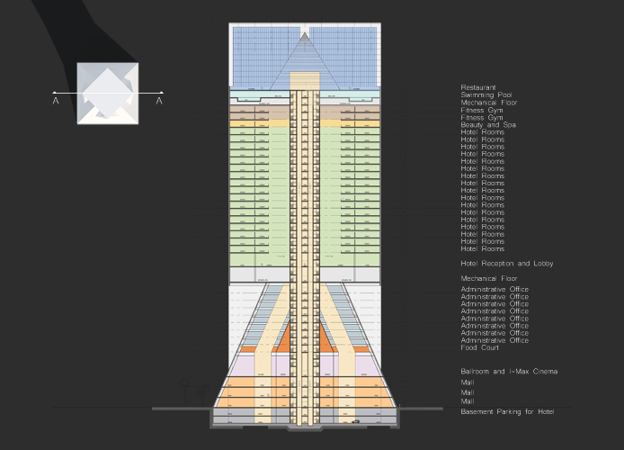 civil trigo tower concept design Students Project pyramid buildin exterior Interior Render logo poster
