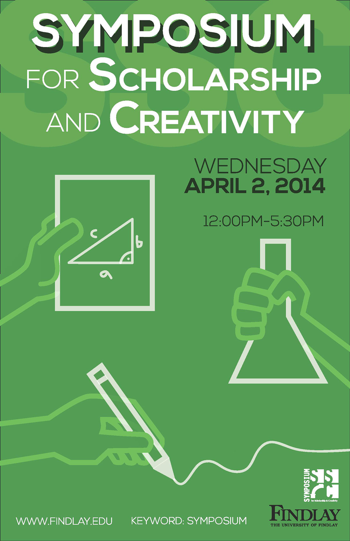 symposium scholarship Creativity poster green