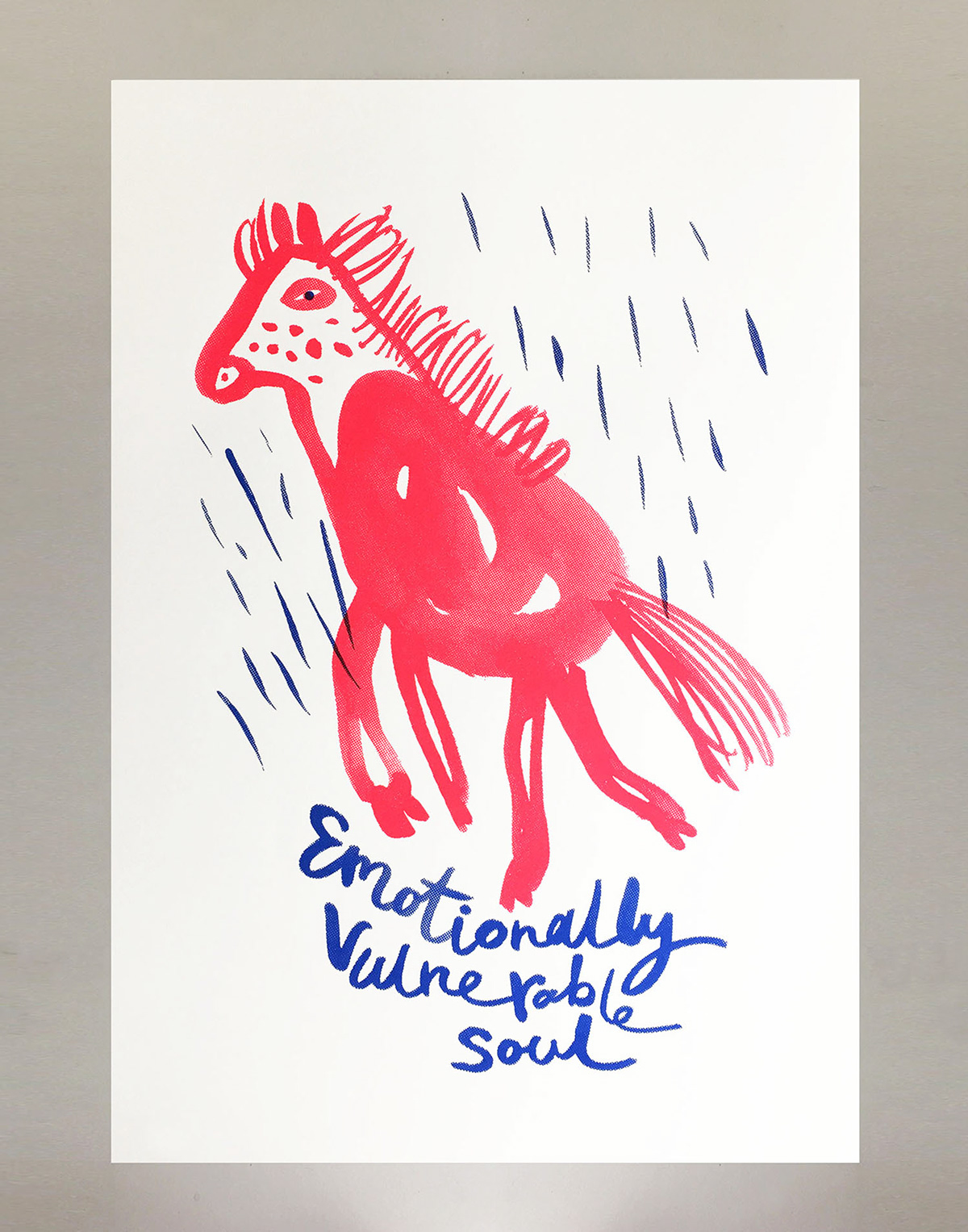 poster horse red lettering silkscreen printmaking print design  Poster Design Drawing  animal