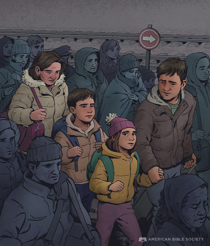 book children cover family ILLUSTRATION  line art nonprofit refugee ukraine ukrainian