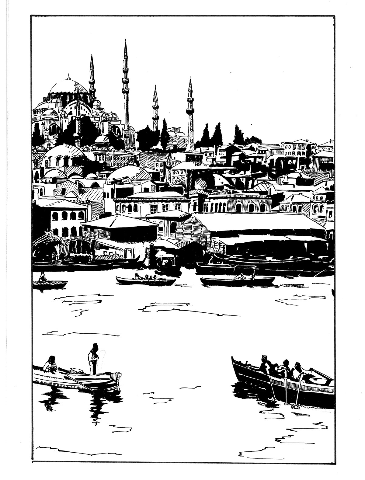 turkishmovie comicbook Osmanli ottoman Paris istanbul fikirsanat Cem Yilmaz ozan güven Yahsi Bati adventure comics inking personal project çizgiroman