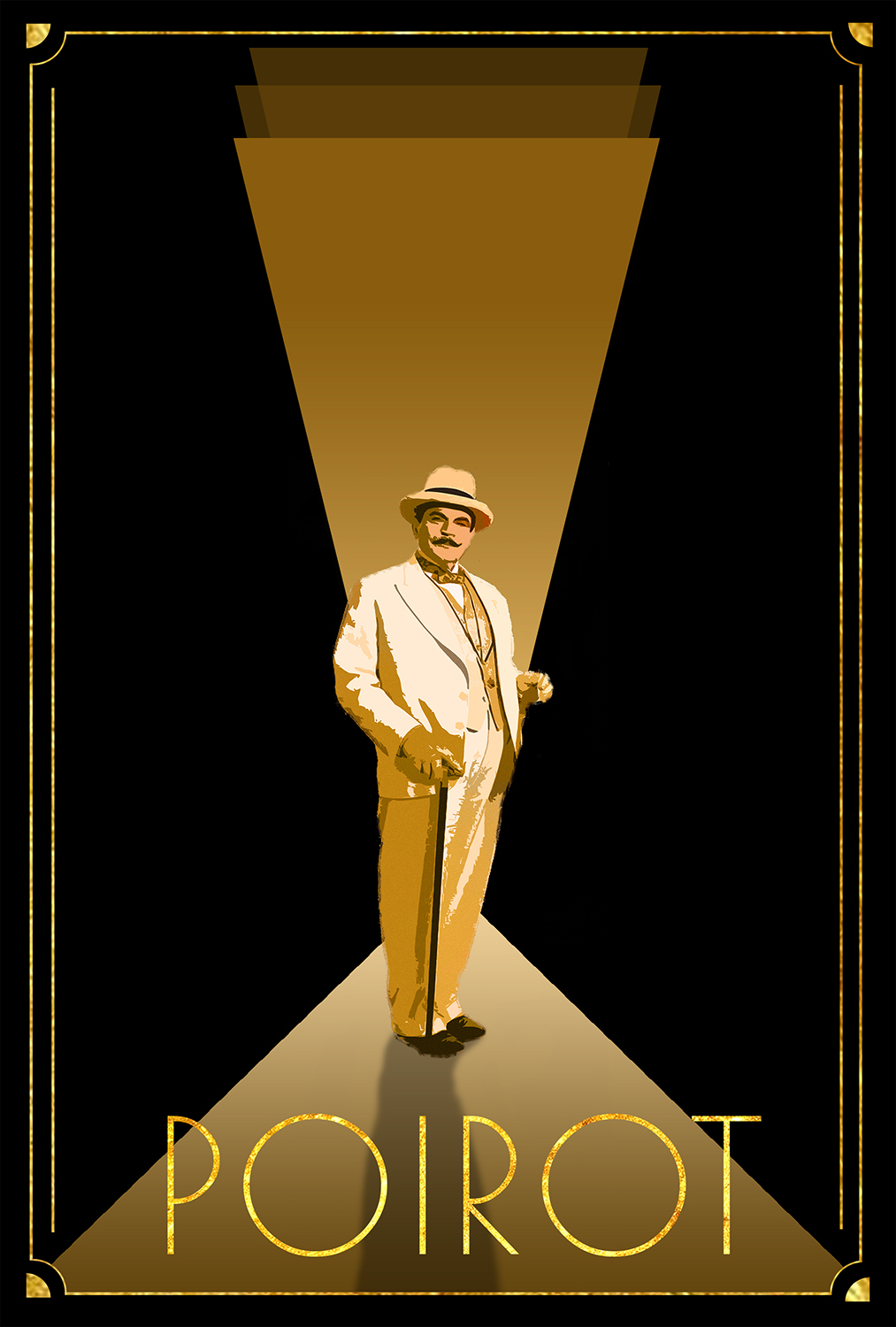 art deco 1930's Poirot Poster Design art deco poster agatha christie