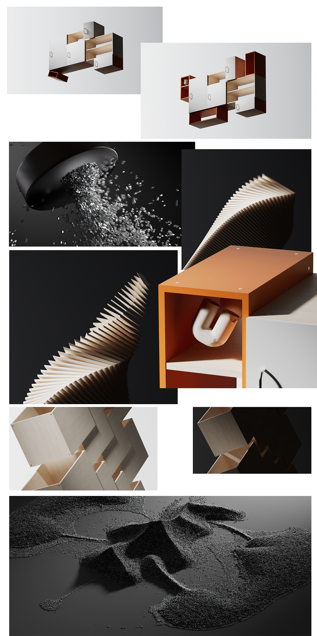 Adobe Portfolio 3D architecture furniture industrial design  interior design  modern product Render Shelf
