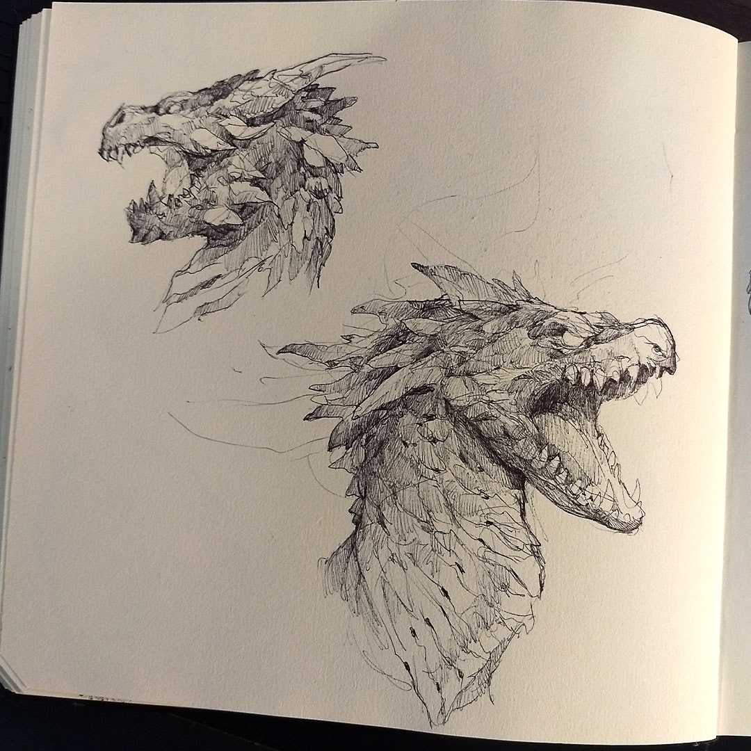sketchbook sketch pen dragon thiago almeida Drawing  traditional fantasy concept thiagoalmeida.art