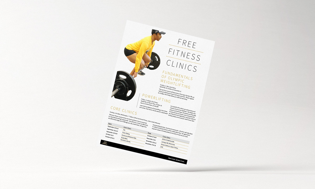 Adobe Portfolio fitness print Layout flyer
