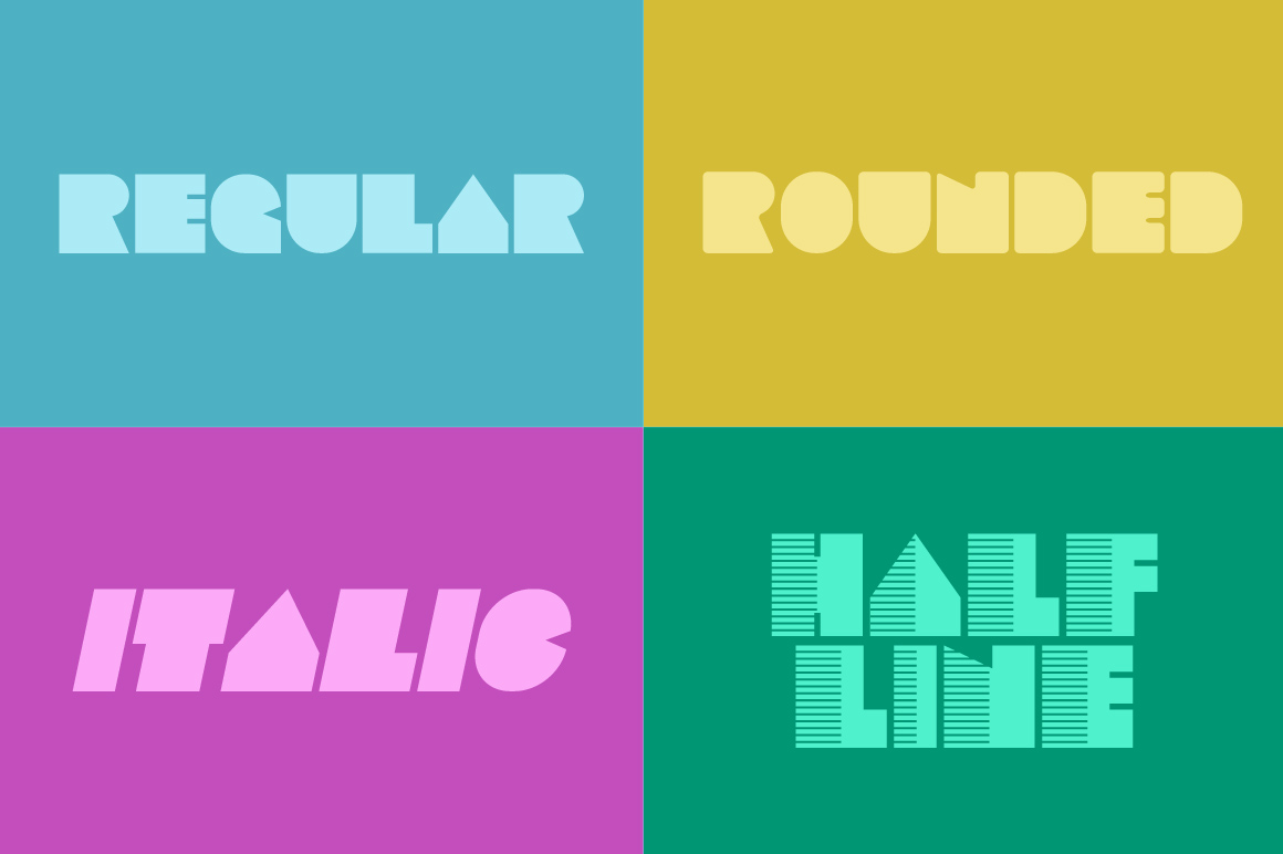 block solid font. font Typeface colorful Pop Art Retro Premium Font