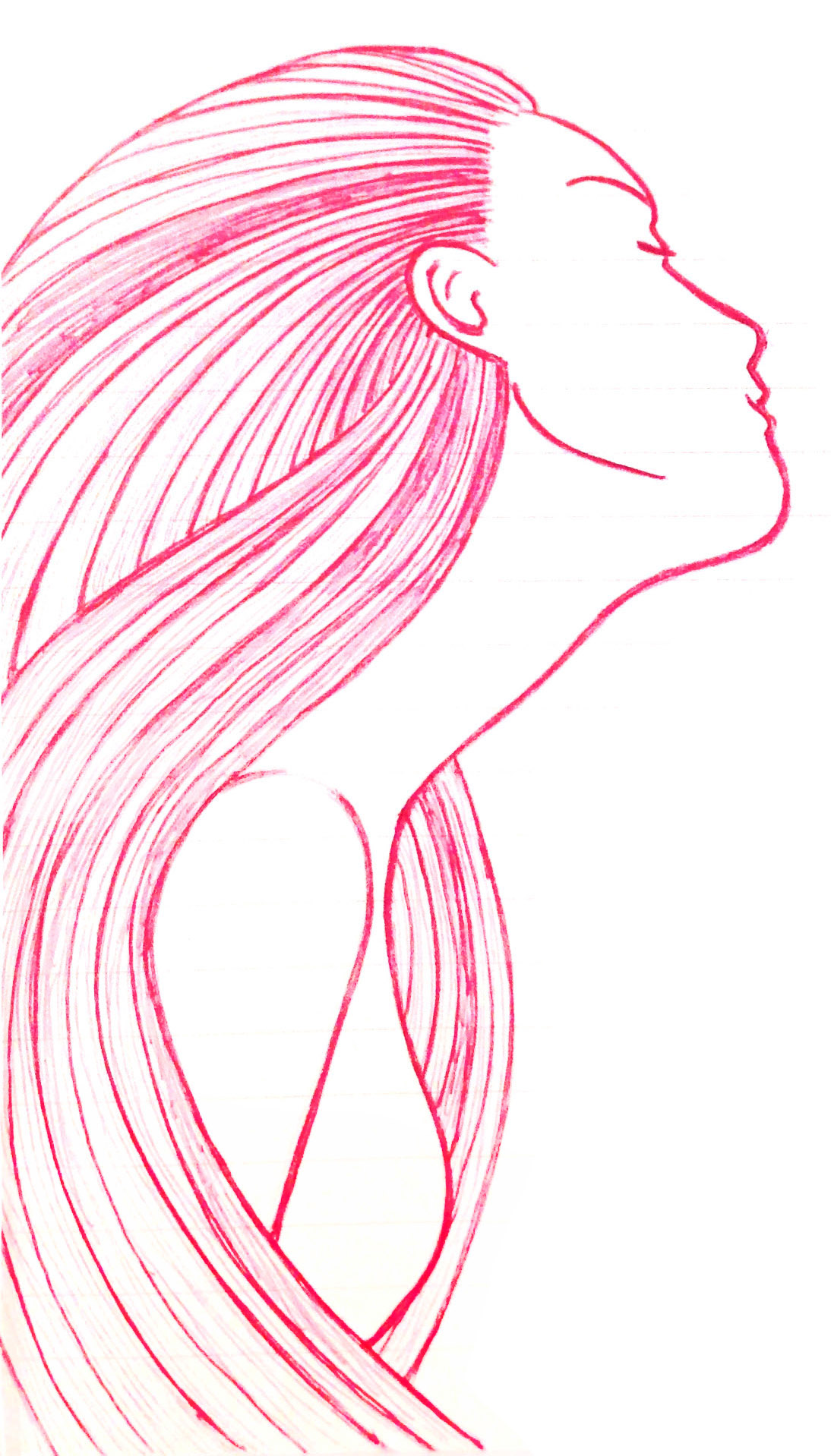 minimal profile diigital Illustrator Fruit color woman girl