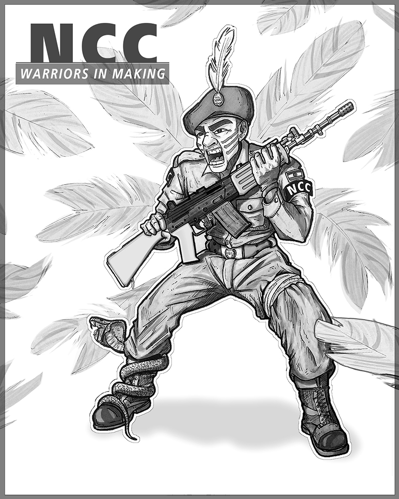 ILLUSTRATION  artwork soldiers Indian Arm Indina Navy Indian Airforce sketch sketchbook art CAPF