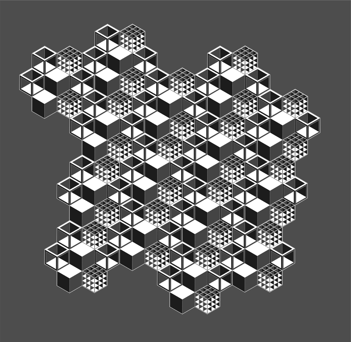 cube 3D Illustrator student vector pattern Tessellation