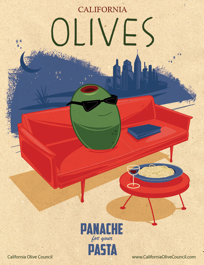 olives California Retro mid century
