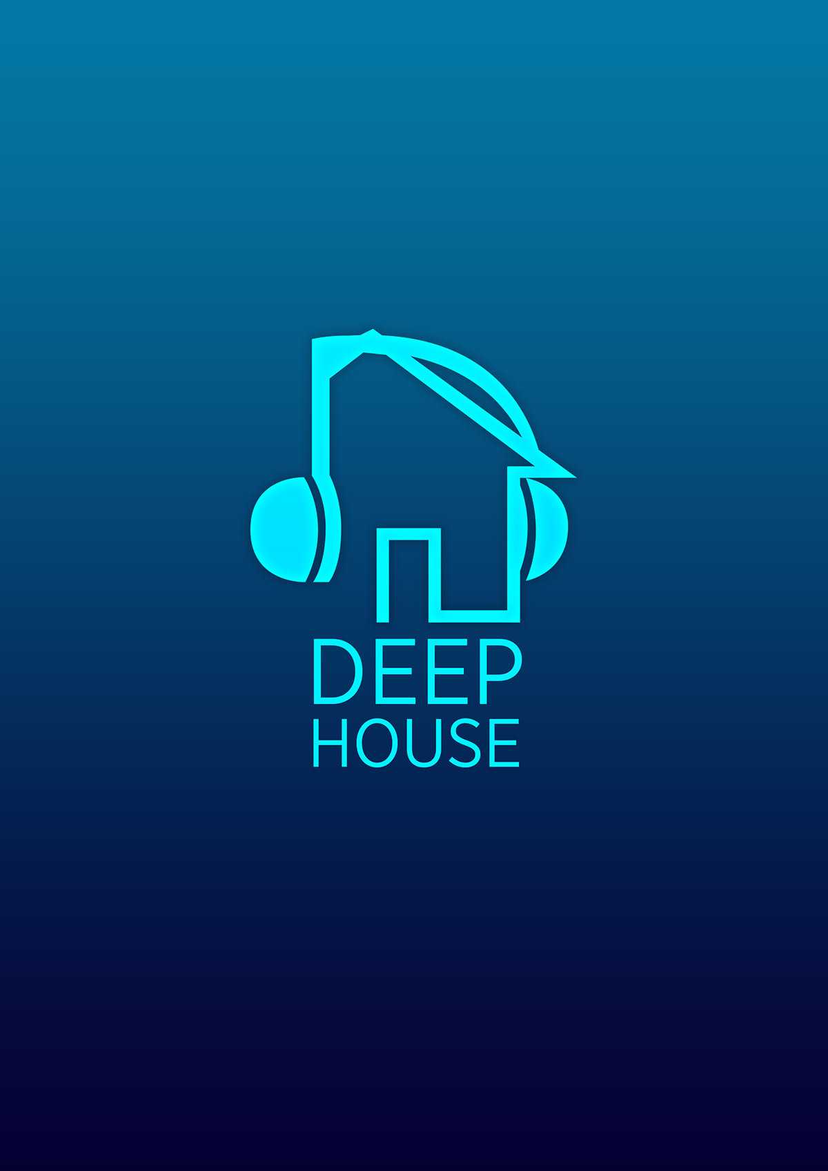 deep house Icon set logo blue app
