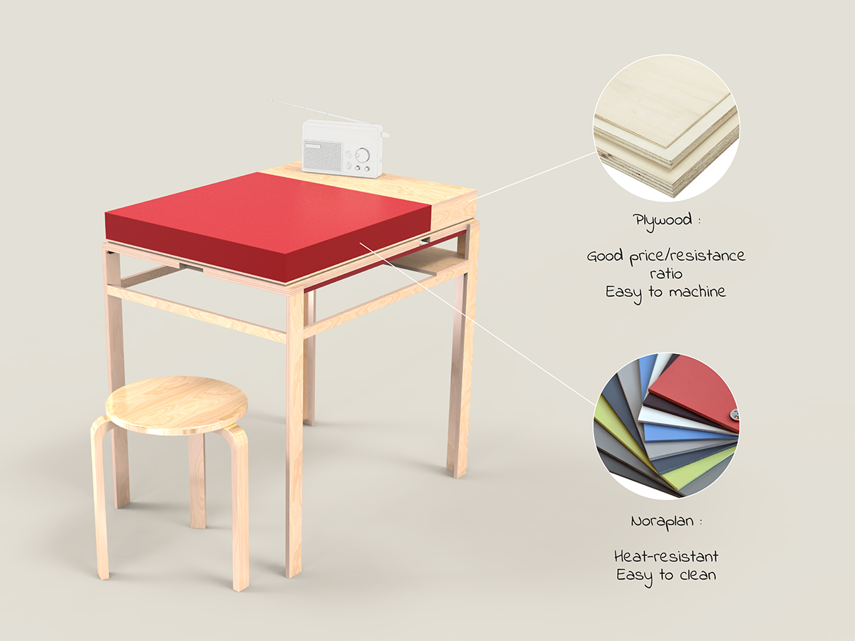 furniture table Reverse wood design