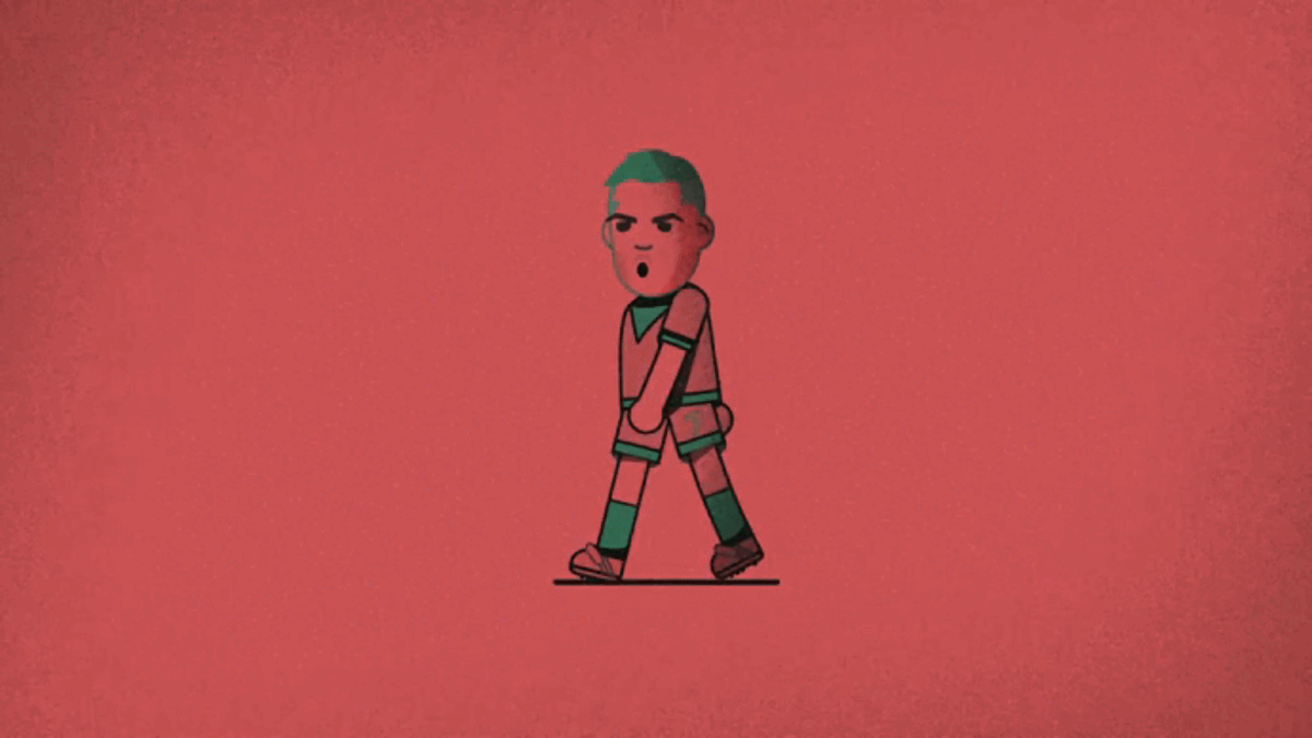 Cristiano Ronaldo character walking cycle animation