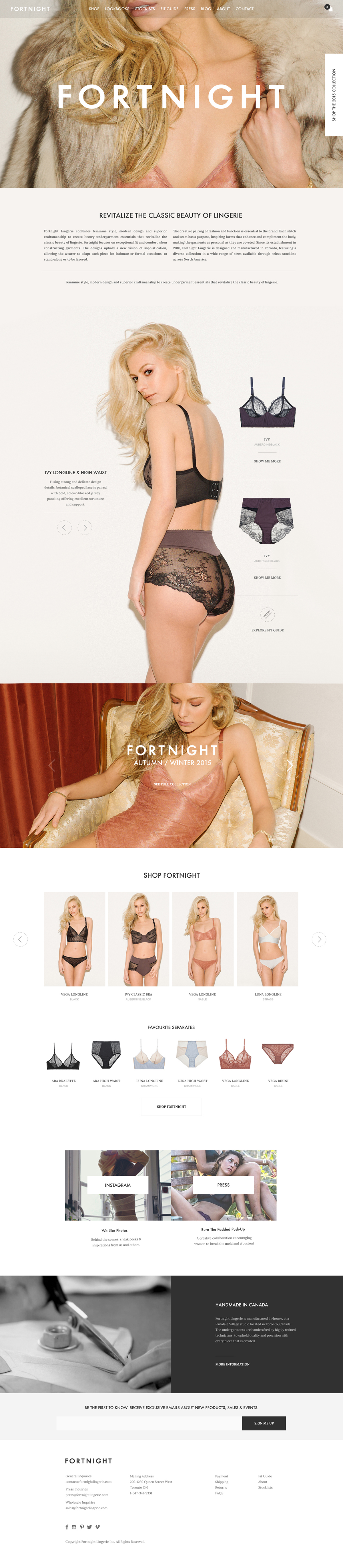 Website wordpress Web digital Ecommerce store lingerie UI ux Responsive Retail