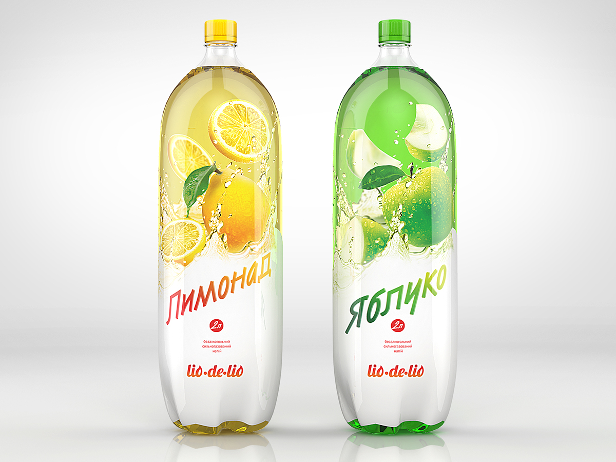 soda water lio-de-lio lable design lemonade apple flavour Nature fresh splash lemon freshness refreshing green