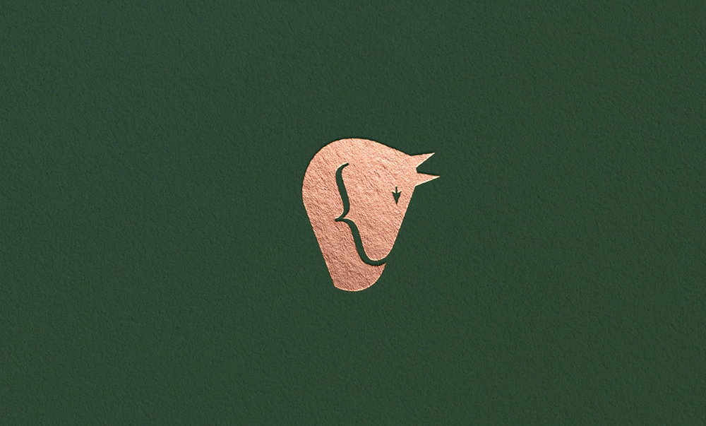 Web design brand letter head business cards bronze foil emboss green card Mockup logo Icon