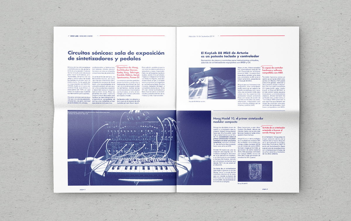 graphic design  editorial design  newspaper print design  Layout Design MUTEK typography   branding  Diseño editorial diseño gráfico