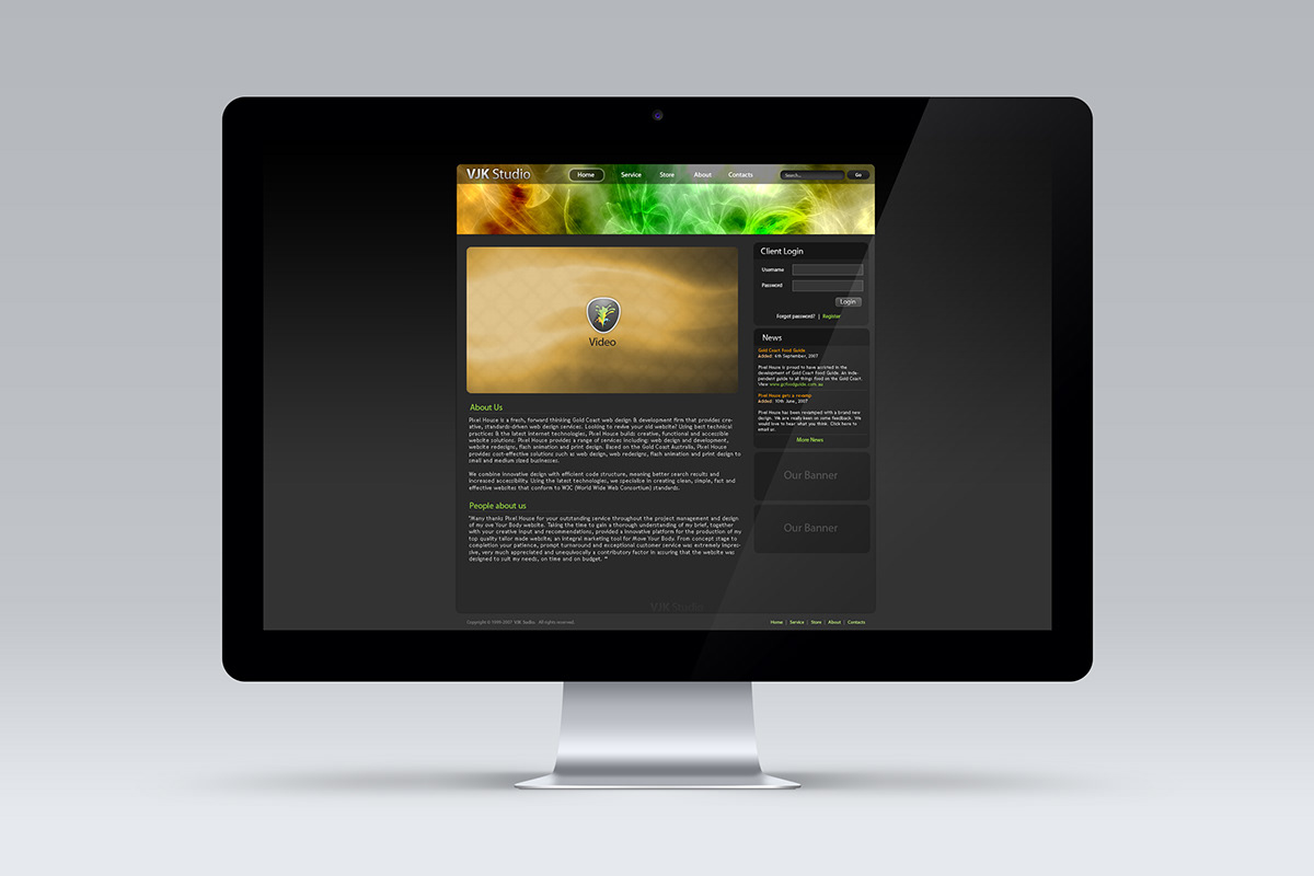 vjk studio Web page design