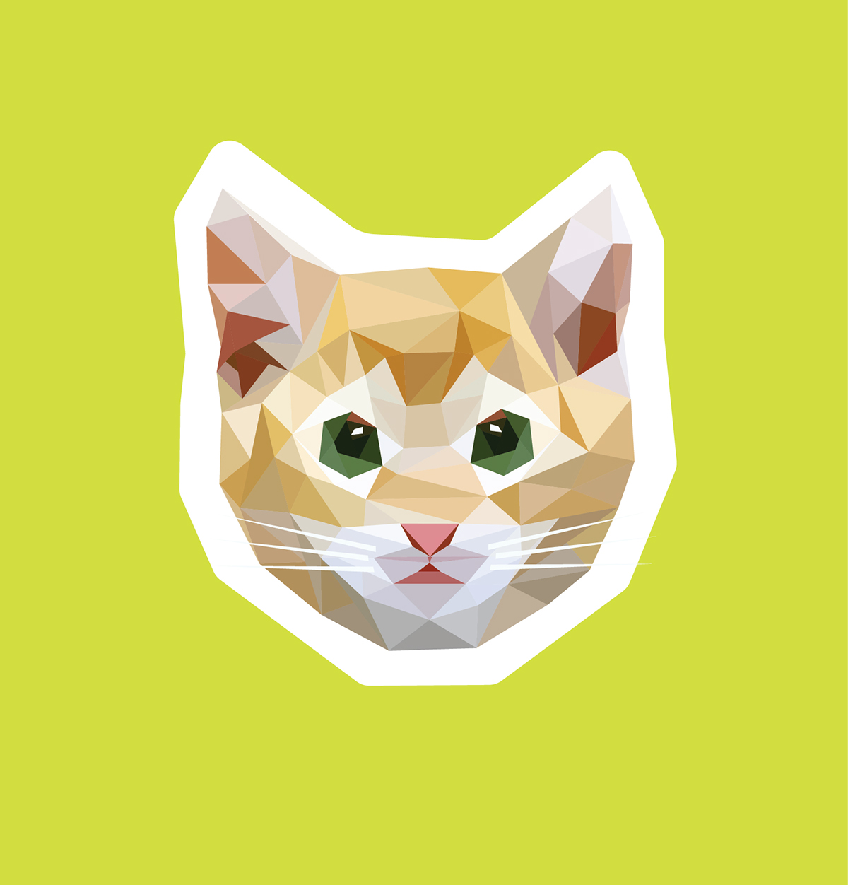 Adobe Portfolio graphic design  Cat geometric shapes Icon sticker