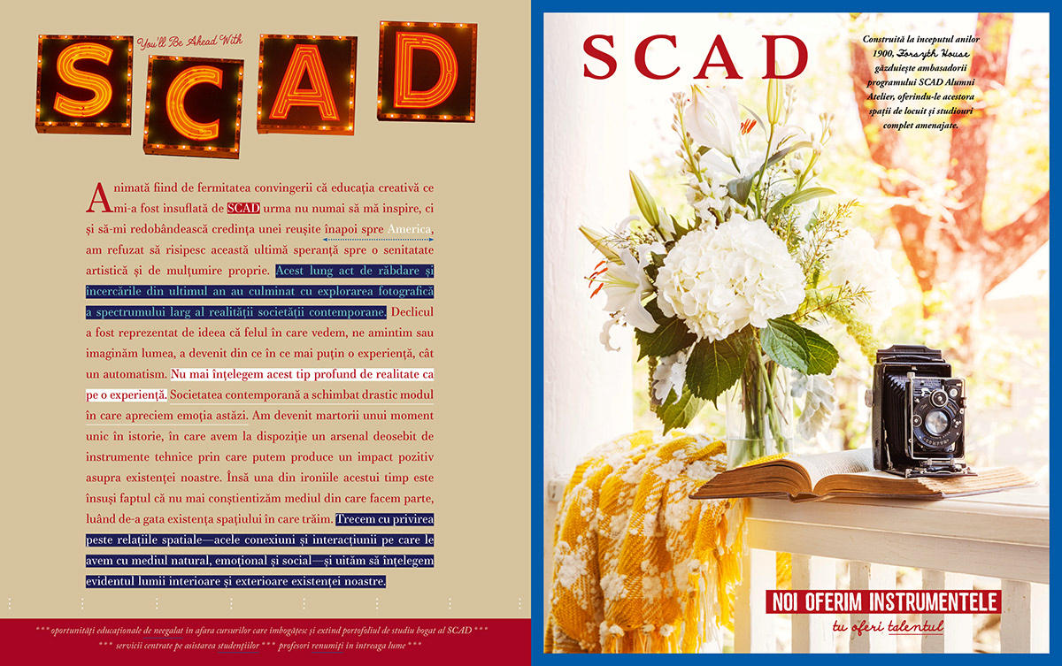 Education art creative editorial SCAD Savannah academic distinction American Culture Retro University