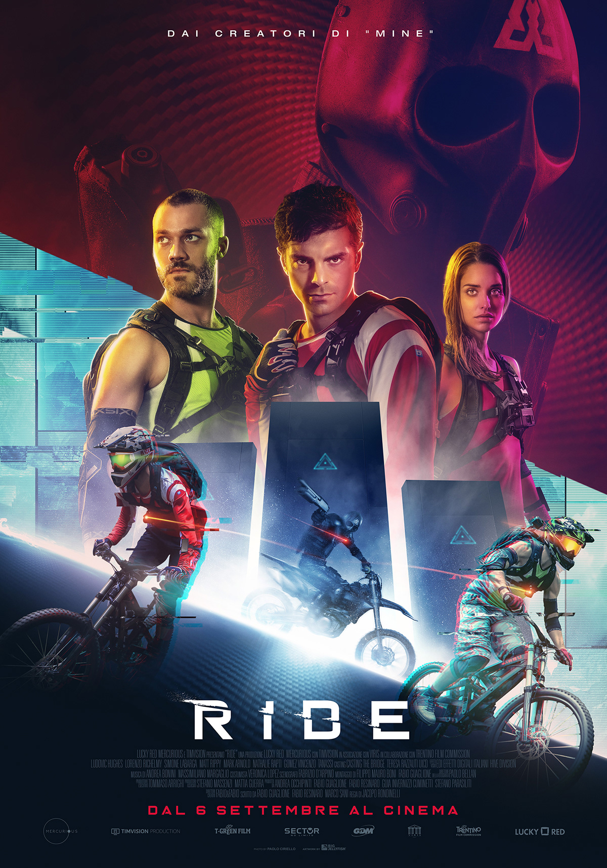 ride BREAKNECK bicicle postproduction camera poster movie action mountainbike retouching 
