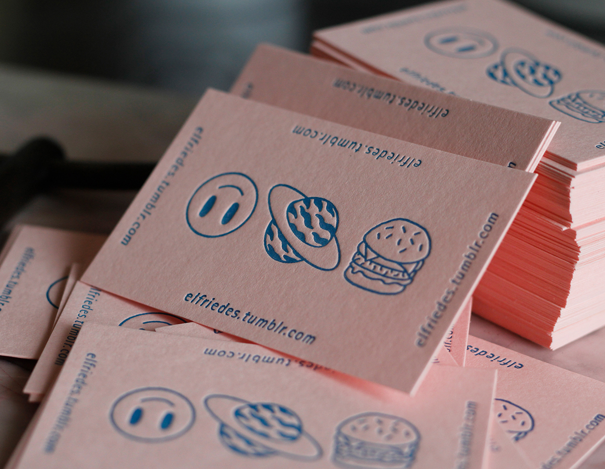 letterpress cards elfriedes burger planet