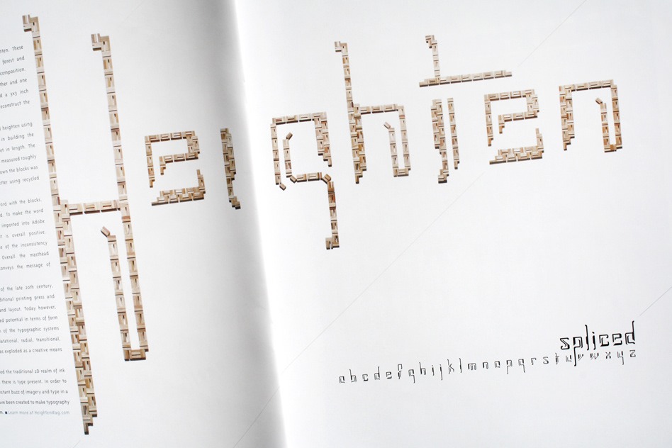 font spliced Typeface heighten magazine sustainablility