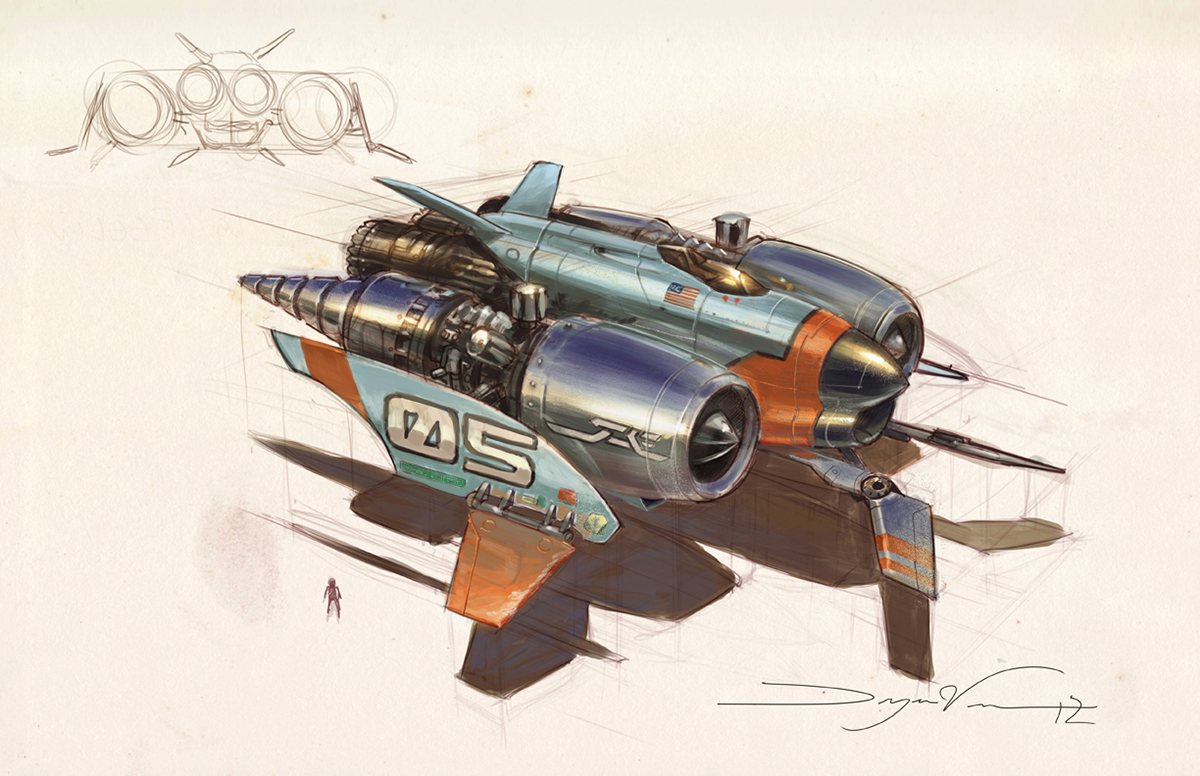 dwayne vance SPACE RACE spaceship design ship design spaceship sketch